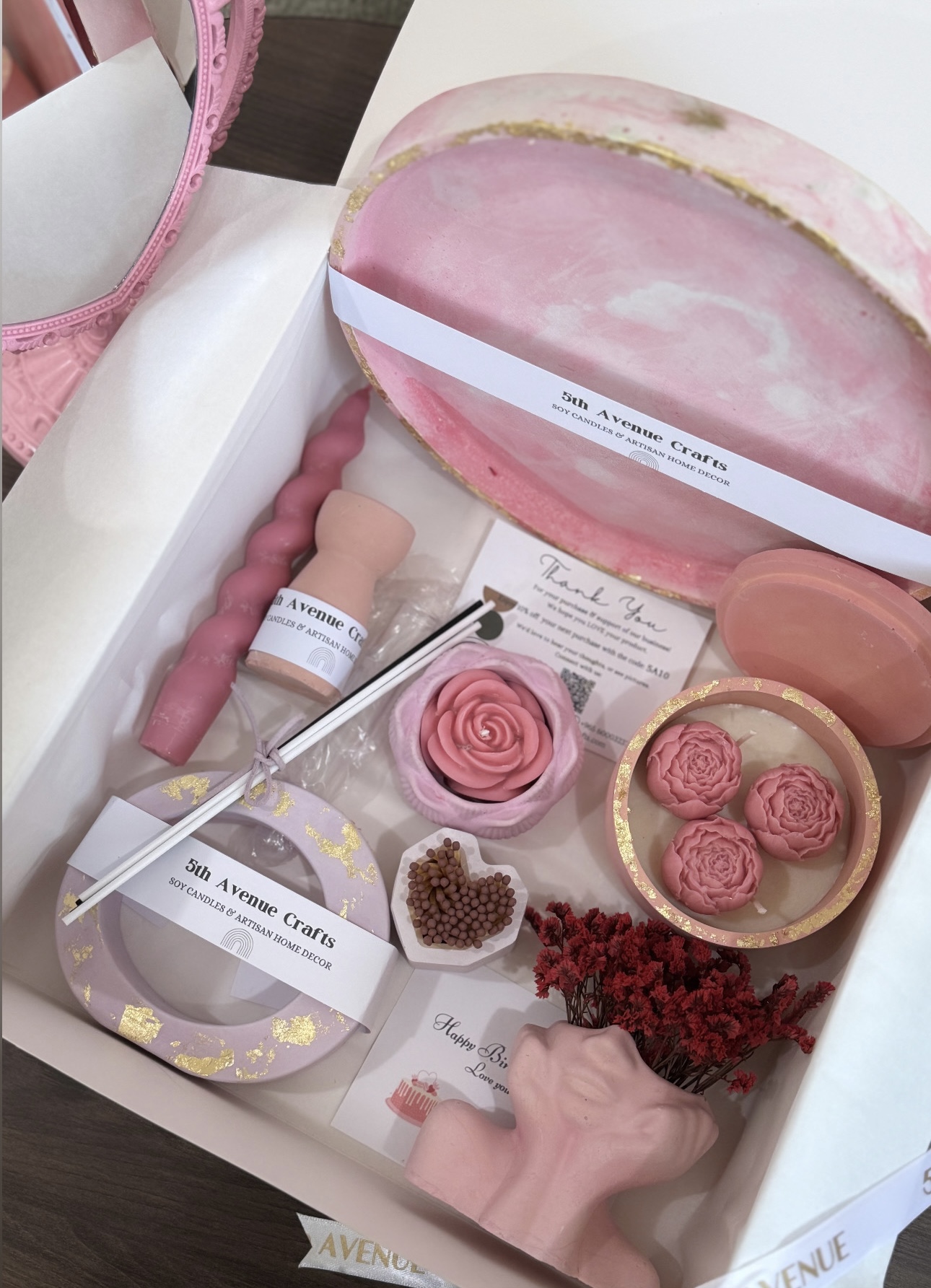 Pink home decor gift box