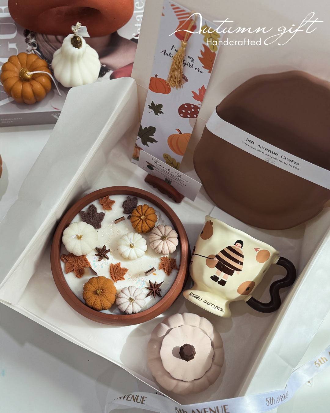 Autumn pumpkin candle  gift box