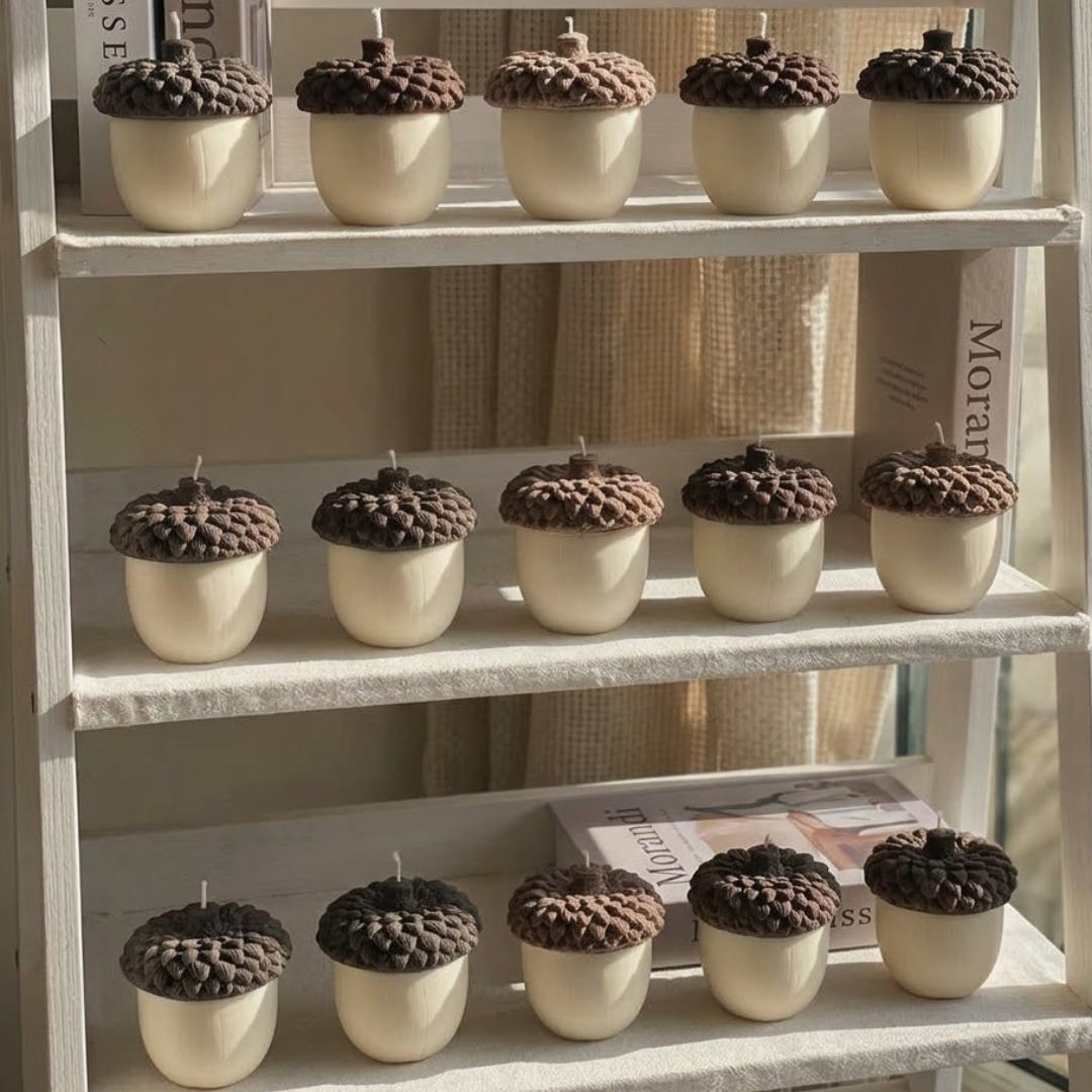 Acorn - shaped candle