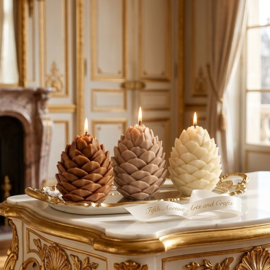Large pine cone candle 