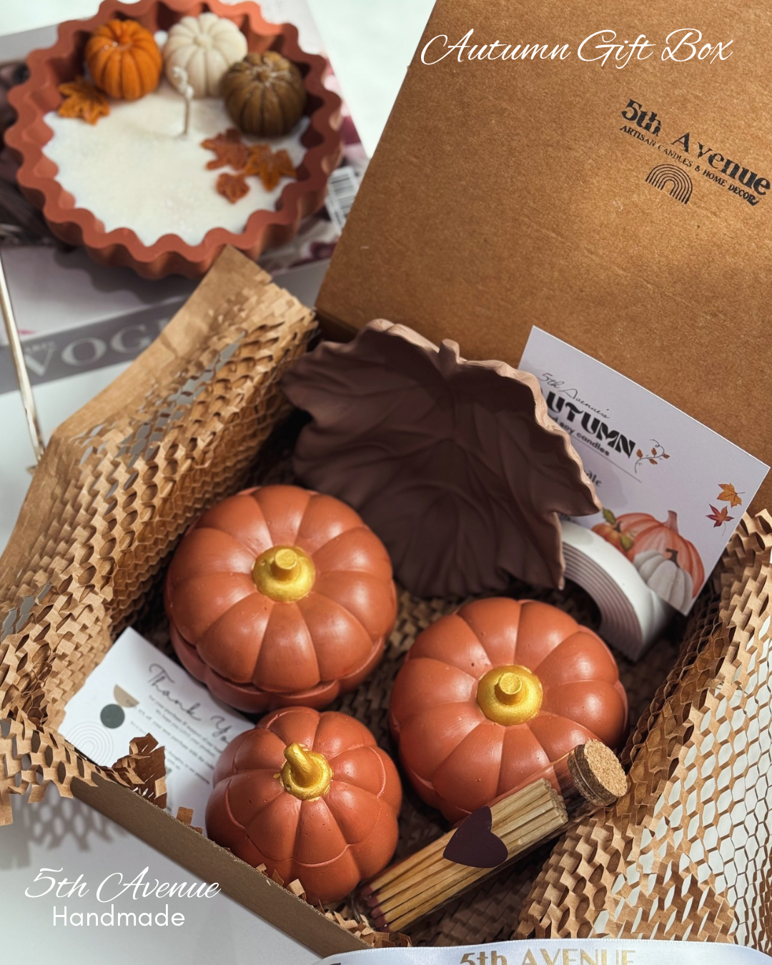 Autumn pumpkin candles M gift box