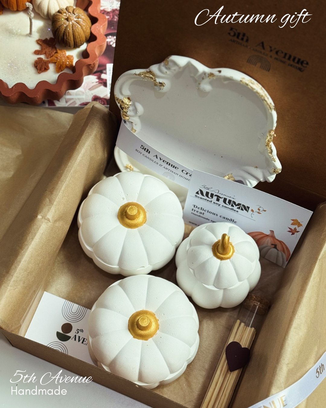 Autumn pumpkin candle m gift box